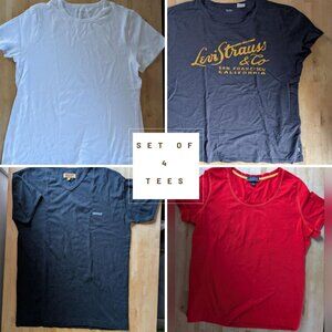 SET of 4 Tees Tops Women's Eddie Bauer - Lands' End - Crocker - Soft - Comfy